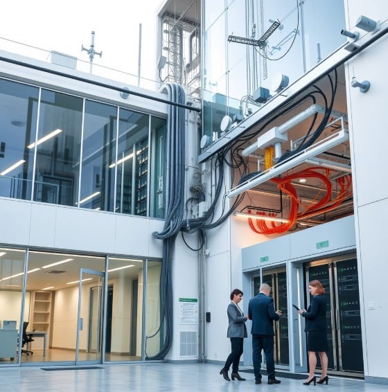 Схема сети умного здания с сегментацией VLAN